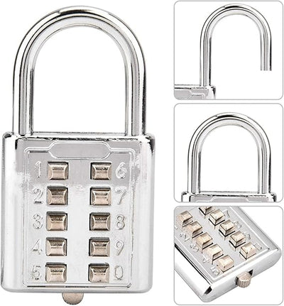 Digit Lock 10 Digit Push Button Padlock For Doors Locker Number Code Lock