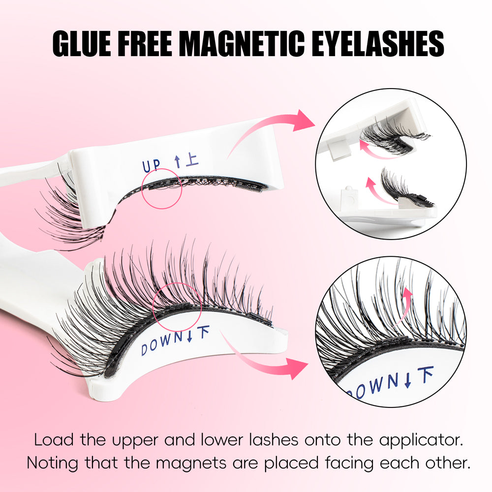 Magnetic Eyelashes Kit - (Pair of 2 + Applicator)