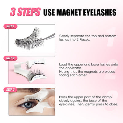 Magnetic Eyelashes Kit - (Pair of 2 + Applicator)