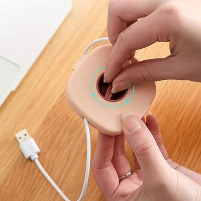 Portable Round Rotatable Wire Cable Storage Box Data Line Box Mobile Phone