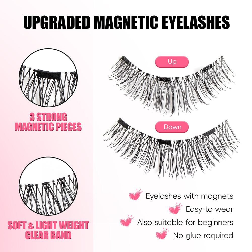 Magnetic Eyelashes Kit - (Pair of 2 + Applicator)