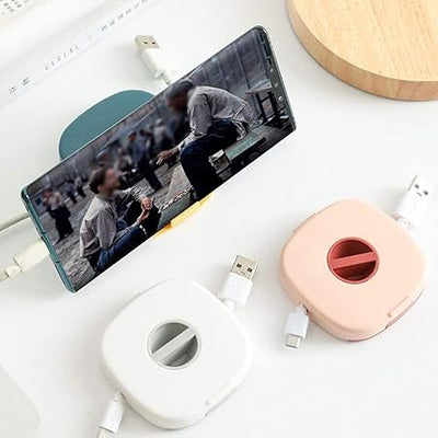 Portable Round Rotatable Wire Cable Storage Box Data Line Box Mobile Phone