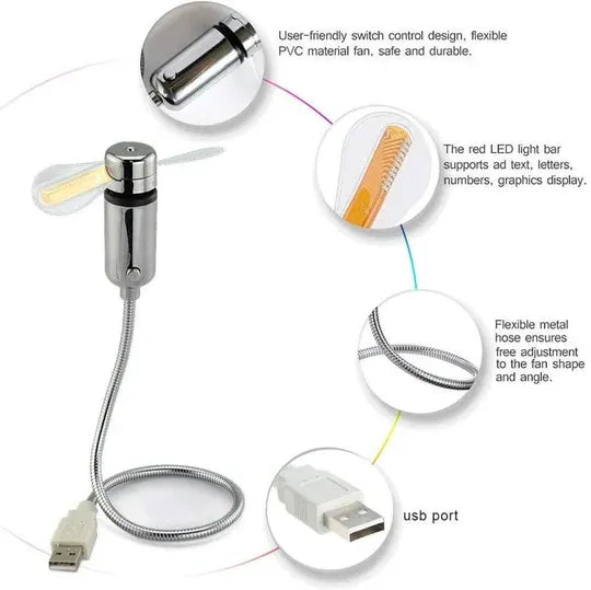 USB Fan With Analogue Clock